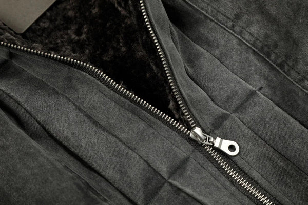 Heritage Faded Padded Fur Collar Denim Jacket alternatif görünüm