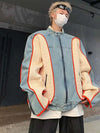 Heavy-Duty Chic Spliced Denim Jacket
