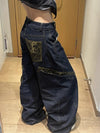 Western Style Blue Relaxed Classic Bell Leg Denim