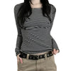 Time-Worn Multi-Stripe Slim Fit Long T-Shirt