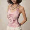 Washed-Out Far-East New-Millennium Purple Halter Top