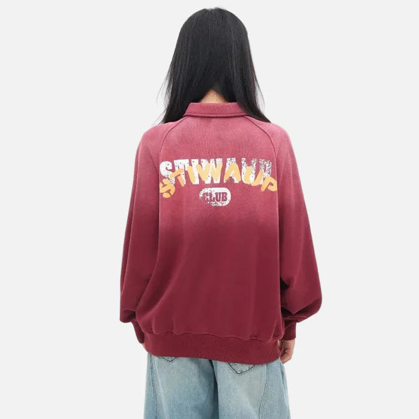 Red Script Comfortable Sweatshirt alternatif görünüm