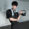 Ink Splash Round Collar Off-Duty T-Shirt