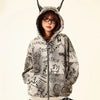 Fierce Dog Print Hood Sweatshirt