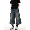 Heritage Western Style Rinse Denim Shorts