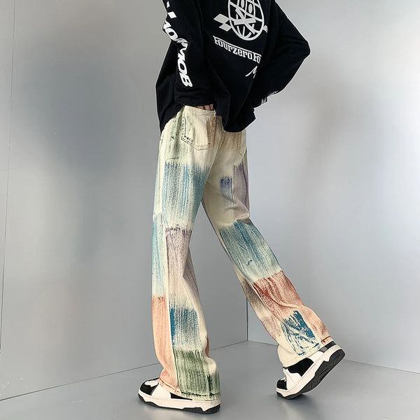 Colorful Graphic Batik Relaxed Denim alternatif görünüm