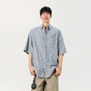 Mens Stylish Plaid Cool Short Sleeve Top