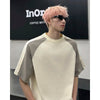 Contrasting Color Weekend Round Neck T-Shirt