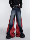 Metro Red Mosaic Relaxed Bell Leg Denim