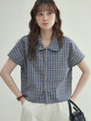 Plaid Loose Vintage Street Summer Blouse