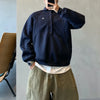 Fold Collar Retro Stitch Sweatshirt