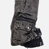 2000s Dark Japanese Style Bell Leg Utility Denim