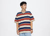 Drop-Shoulder Bar-Print T-Shirt