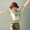 Slim Print Cartoon Cute Touch Soft T-Shirt