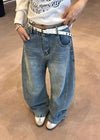 Japanese Style Printing Bell Leg Denim