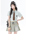 Y2K Tie Stripe Street Vintage Blouse