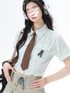 Y2K Tie Stripe Street Vintage Blouse