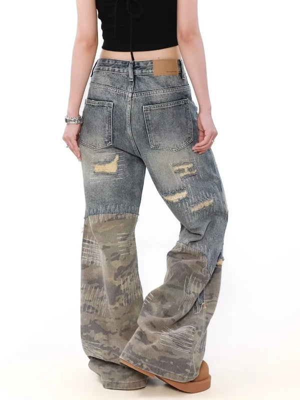 Heritage Rinse Blue Torn Relaxed Denim alternatif görünüm