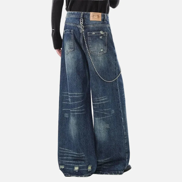Versatile Slimming Western Style Torn Denim alternatif görünüm