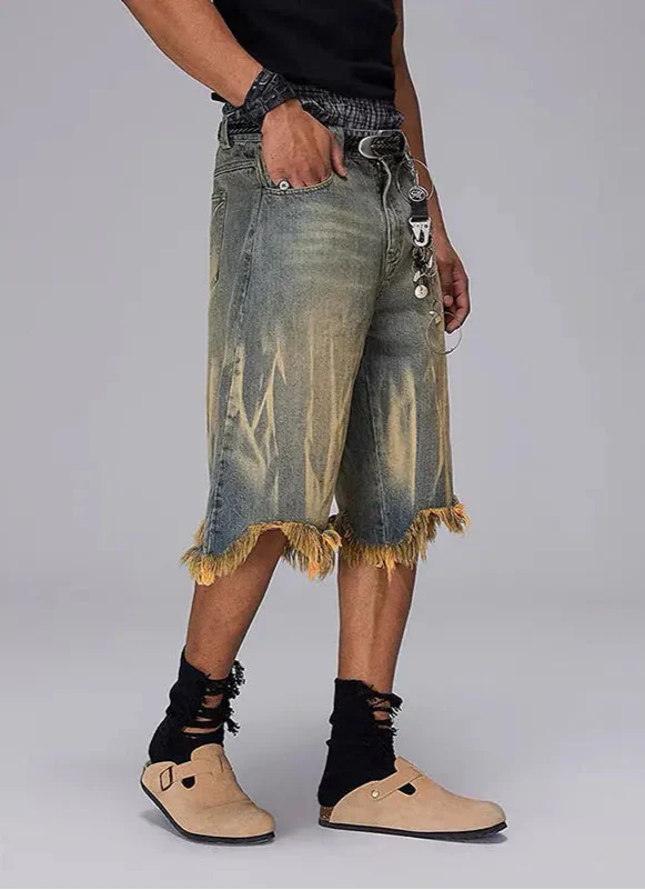 Eagle Tear Denim Shorts alternatif görünüm