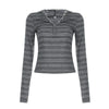 Fitted Striped Long Sleeve Sweatshirt