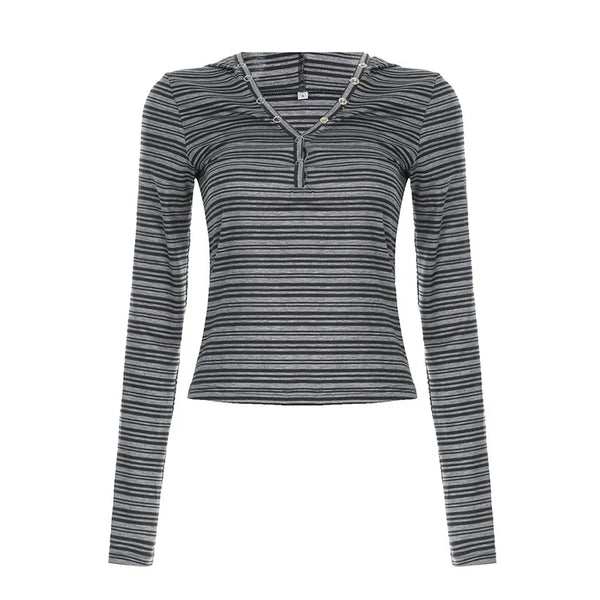 Fitted Striped Long Sleeve Sweatshirt