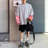 Oversize Hangang Style Contrast Stitching T-Shirt