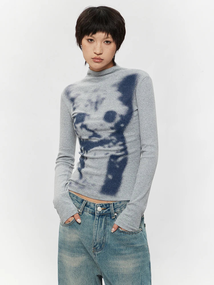Print Feline Print Long Sleeve T-Shirt