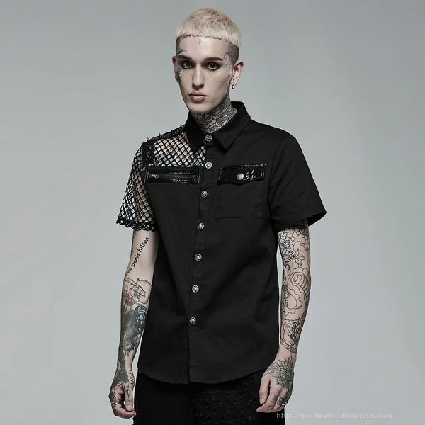 Specter Asymmetric Black Button Shirt