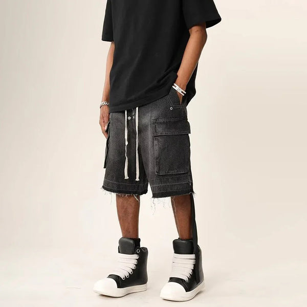 Frontier Fringe Denim Shorts alternatif görünüm