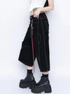 Mosaic Black Timeless Wide Leg Denim Shorts