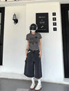Classic-Wash Round Neck Constellation Print T-Shirt