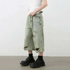 Airy Heritage Torn Knee Denim Shorts