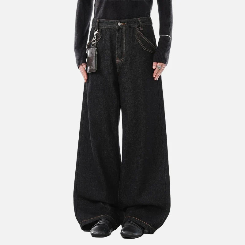 Western Style Stitchwork Bell Bell Leg Denim
