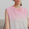 Women Faded Era Iced Vibrant Heat-Wave Knit Everyday Sleevless T-Shirt