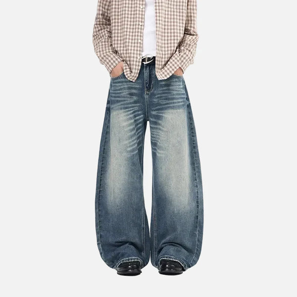 Western Style Rinse High Waisted Curved Denim