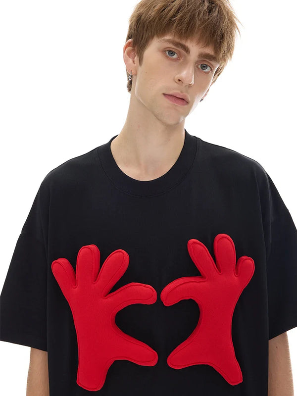 Vibrant Personalized 3D Pattern Breezy-Cut T-Shirt alternatif görünüm
