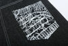 Baggy Nakışlı Jean Şort, arka görünüm — Navra Wear
