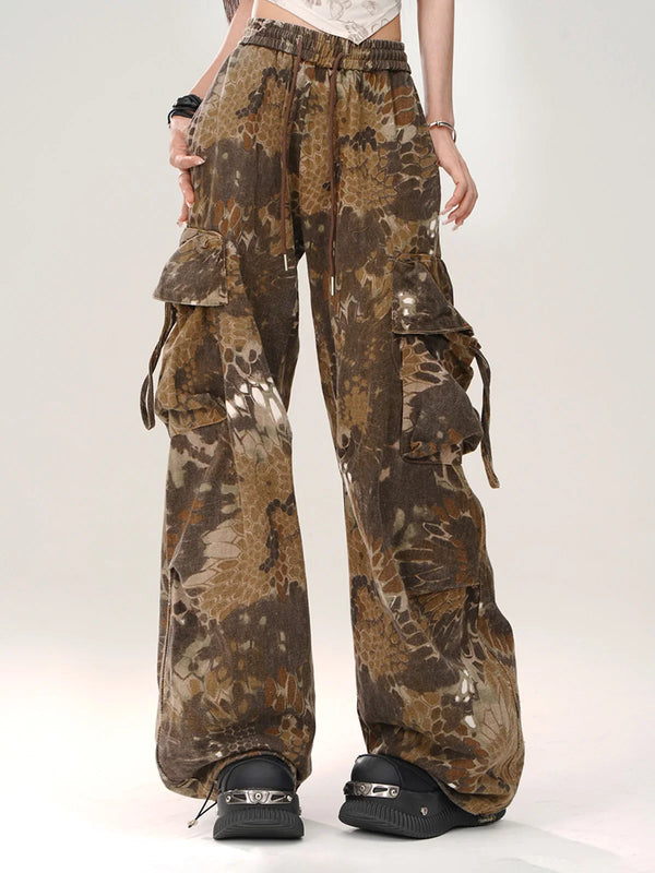 Snake Pattern Wide-Leg alternatif görünüm