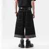 Heritage Rinse Raw Edge Cropped Denim Shorts