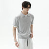 Cleanfit Lapel Contrast Color Off-Duty Sport-Collar T-Shirt