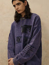 Patchwork Sweatshirt, yakın çekim — Navra Wear