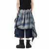 Customizable Checkered Hem Cropped Denim Shorts