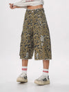 Modern Heritage Woodland Wide Leg Torn Denim Shorts