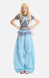 Wide Leg Nakışlı Jogger, yan görünüm — Navra Wear