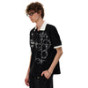 Polished Color Contrast Splicing Illustrated Collar-Knit T-Shirt