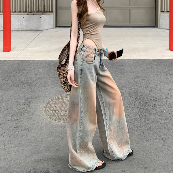 Heritage Classic Rhinestone Relaxed Denim alternatif görünüm