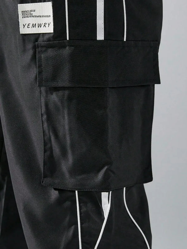 Trendy Relaxed Star Print Multi-Pocket Jogger alternatif görünüm