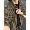 Chic Army Green Knitted Hollow Cardigan