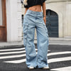 Women Classic Mid-Waisted Utility Denim